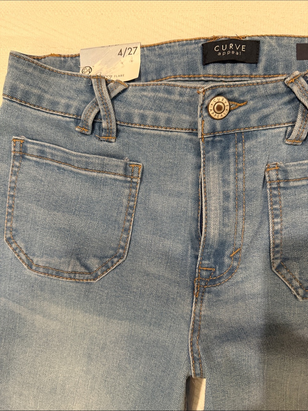 NWT Curvy Fit Flare Jeans Patch Pockets 4/27 - Picture 3 of 7